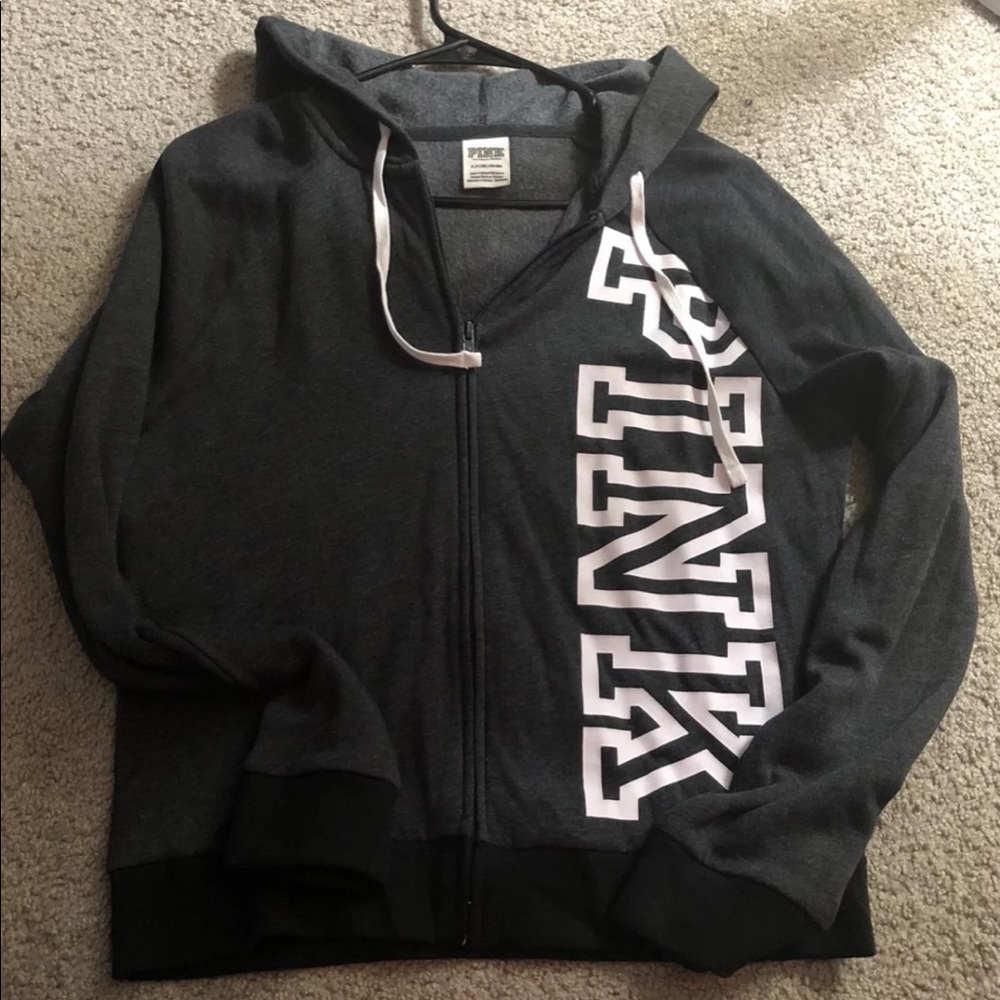Gray pink Victoria Secret Zip up
